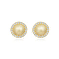Italian Brushed Vintage Minimalist Luxury Round Brilliant Moissanite Earrings in 14K Gold Plated 925 Silver | Moisse & Silver Co. | #66 - Moisse & Silver Co.
