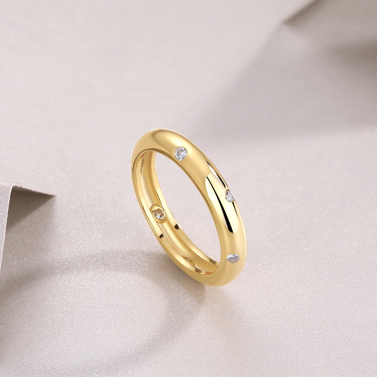 INS Gold Moissanite Ring - 925 Silver 18K Gold Plated #4 - Moisse & Silver Co.