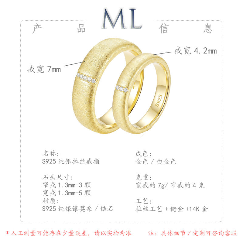 Italian Brushed Minimalist Luxury Moissanite Ring in 14K Gold Plated 925 Silver | Moisse & Silver Co. | #19 - Moisse & Silver Co.