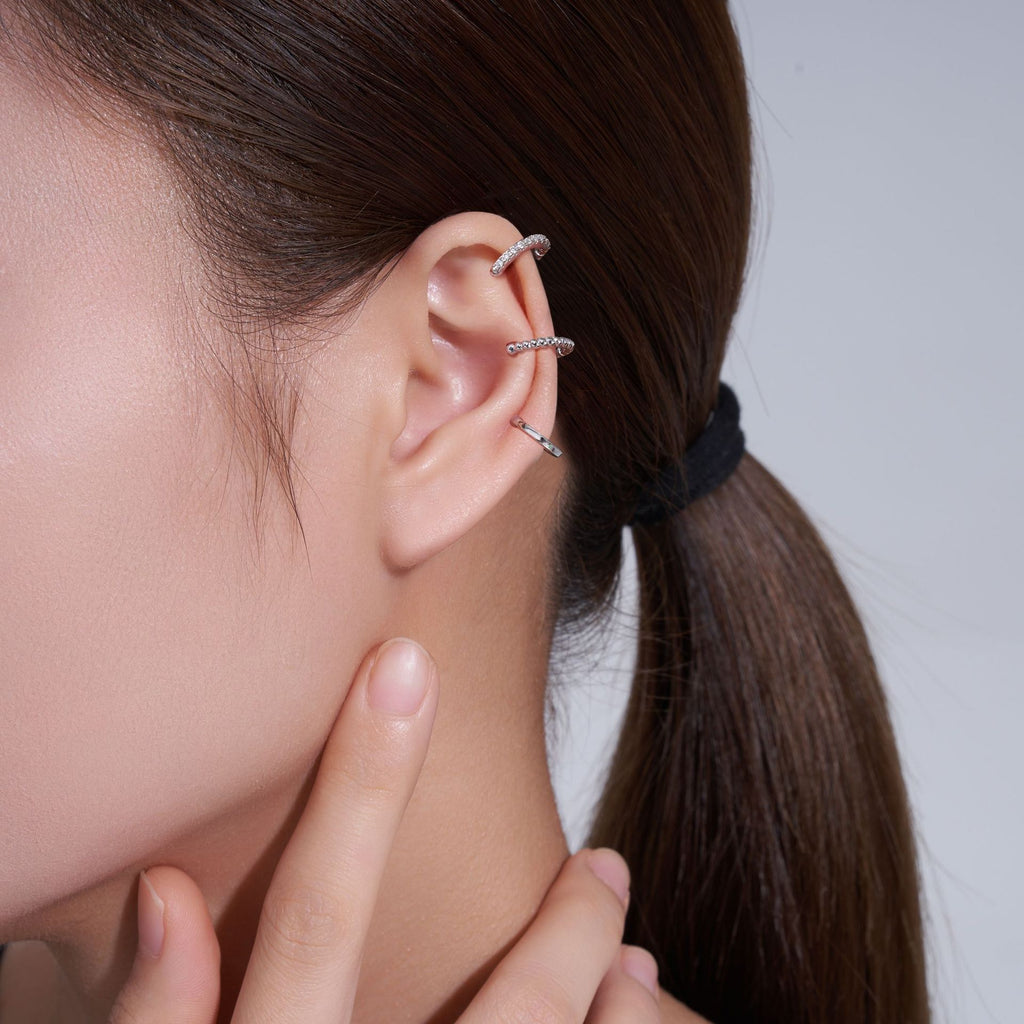C-Shape Ear Bone Clip Set - S925 Silver Non-Piercing Earrings - Moisse & Silver Co.