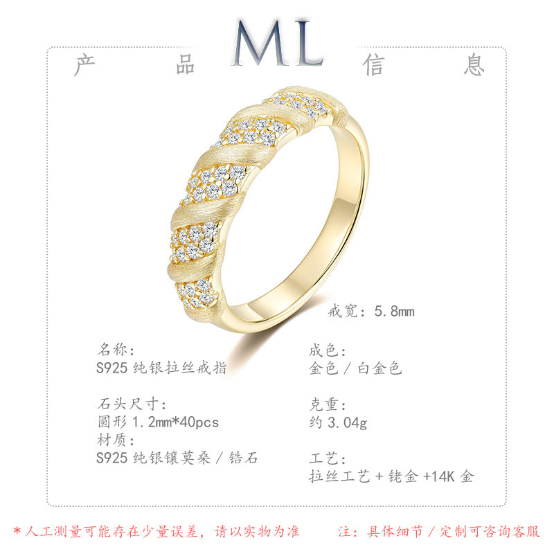 Artisan Crafted Moissanite Ring in 14K Gold Plated 925 Silver | Moisse & Silver Co. | #146 - Moisse & Silver Co.