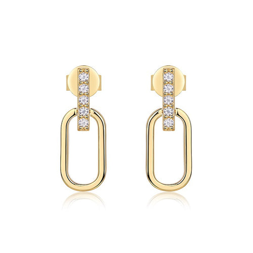 INS Gold Moissanite Earrings - 925 Silver 18K Gold Plated #5 - Moisse & Silver Co.