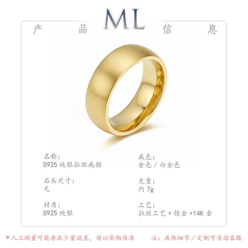Italian Brushed Luxury Moissanite Ring in 14K Gold Plated 925 Silver | Moisse & Silver Co. | #48 - Moisse & Silver Co.