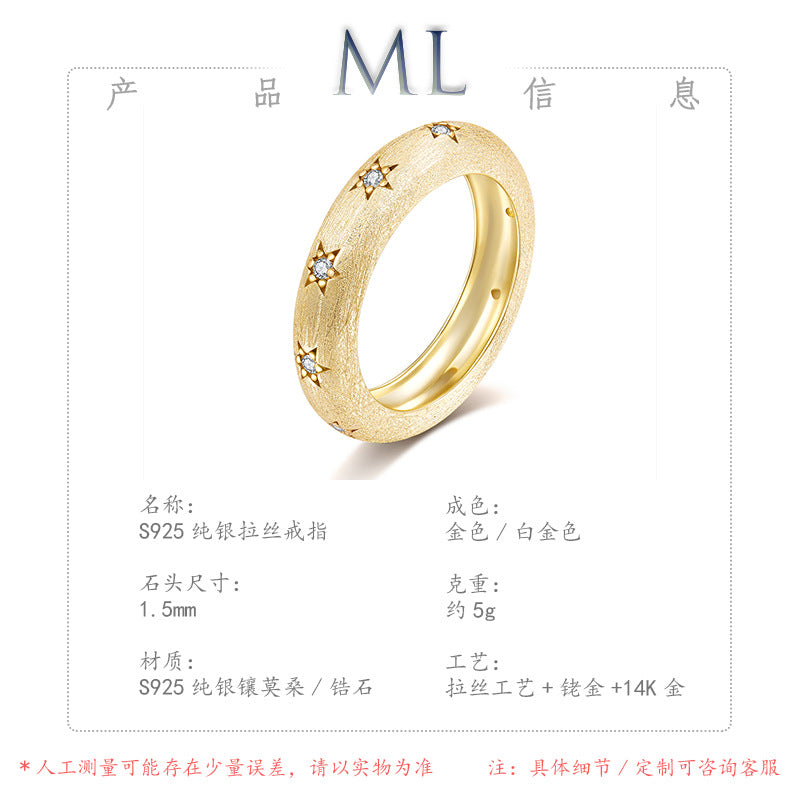 Italian Brushed Moissanite Bracelet in 14K Gold Plated 925 Silver | Moisse & Silver Co. | #69 - Moisse & Silver Co.