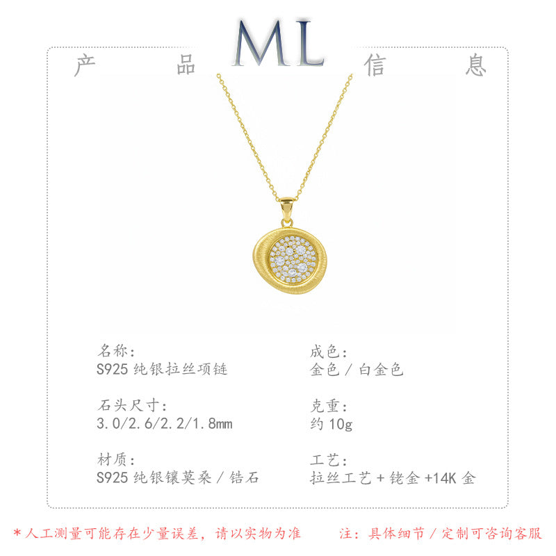 Artisan Crafted Moissanite Necklace in 14K Gold Plated 925 Silver | Moisse & Silver Co. | #70 - Moisse & Silver Co.