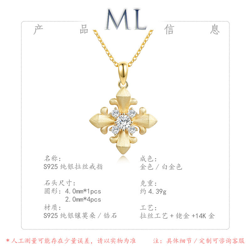 Minimalist Moissanite Necklace in 14K Gold Plated 925 Silver | Moisse & Silver Co. | #44 - Moisse & Silver Co.
