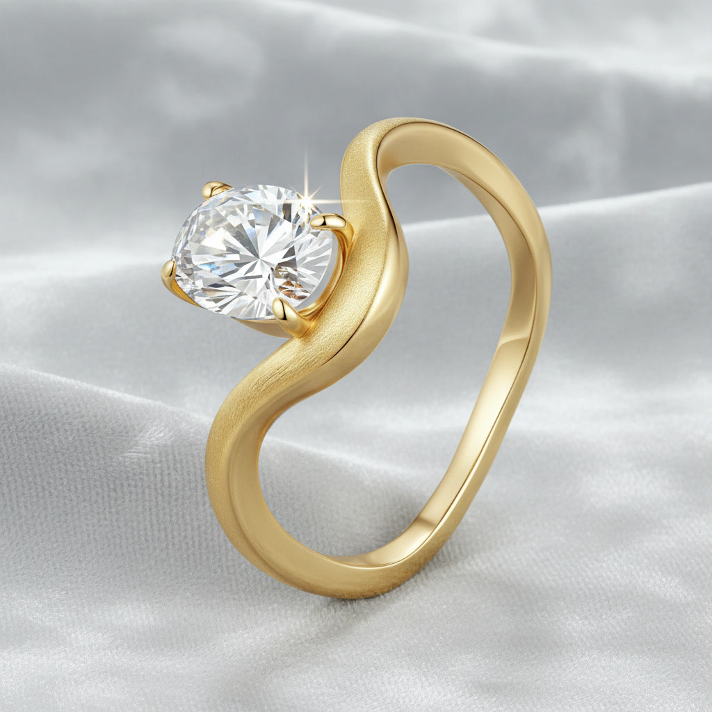 Italian Brushed Luxury Heart Moissanite Bracelet in 14K Gold Plated 925 Silver | Moisse & Silver Co. | #33 - Moisse & Silver Co.