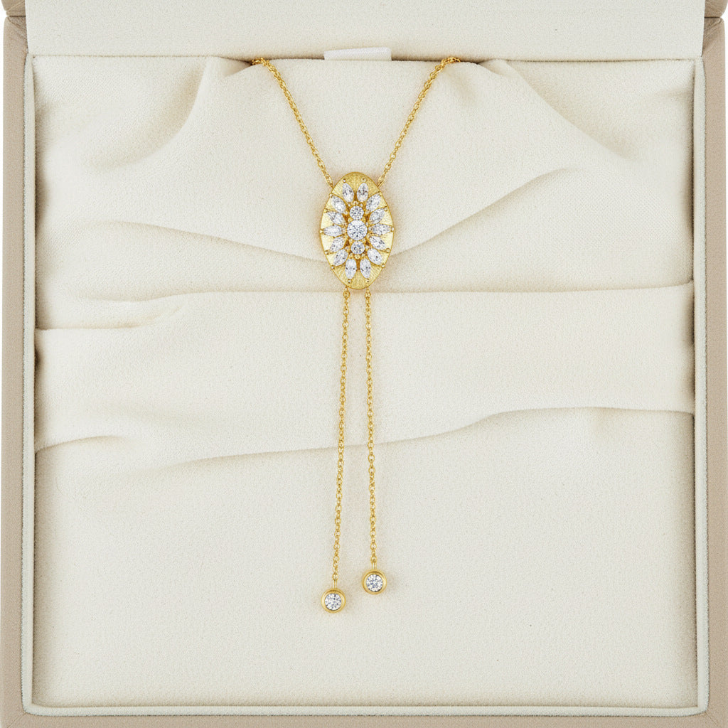 Minimalist Luxury Moissanite Necklace in 14K Gold Plated 925 Silver | Moisse & Silver Co. | #40 - Moisse & Silver Co.