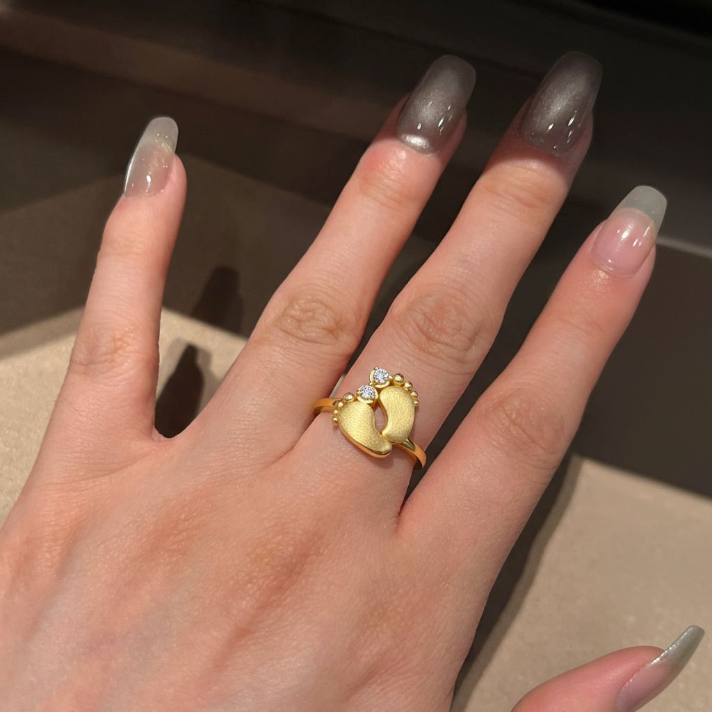 Italian Brushed Minimalist Moissanite Ring in 14K Gold Plated 925 Silver | Moisse & Silver Co. | #61 - Moisse & Silver Co.