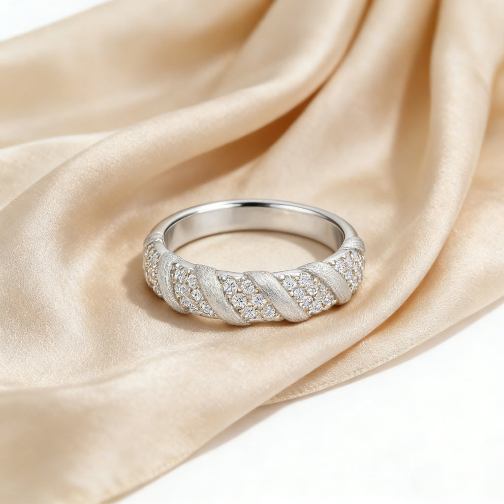 Artisan Crafted Moissanite Ring in 14K Gold Plated 925 Silver | Moisse & Silver Co. | #146 - Moisse & Silver Co.