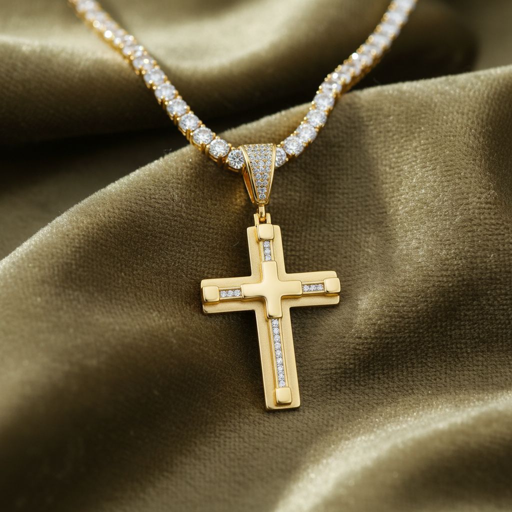 Italian Brushed Moissanite Necklace in 14K Gold Plated 925 Silver | Moisse & Silver Co. | #47 - Moisse & Silver Co.