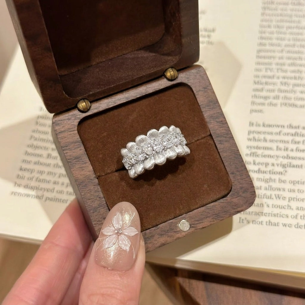 Italian Brushed Luxury Pear Cut Moissanite Ring in 14K Gold Plated 925 Silver | Moisse & Silver Co. | #59 - Moisse & Silver Co.