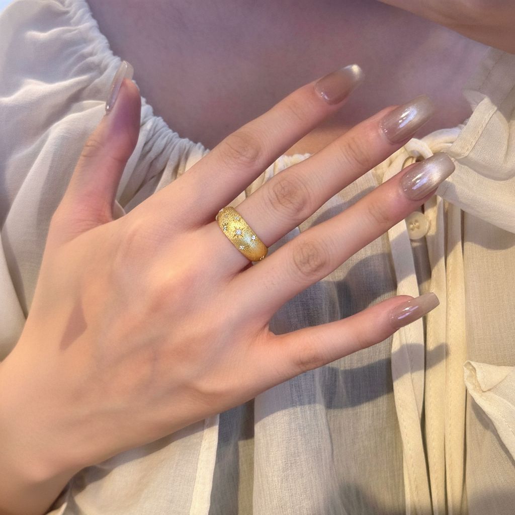 Italian Brushed Vintage Luxury Floral Moissanite Ring in 14K Gold Plated 925 Silver | Moisse & Silver Co. | #37 - Moisse & Silver Co.