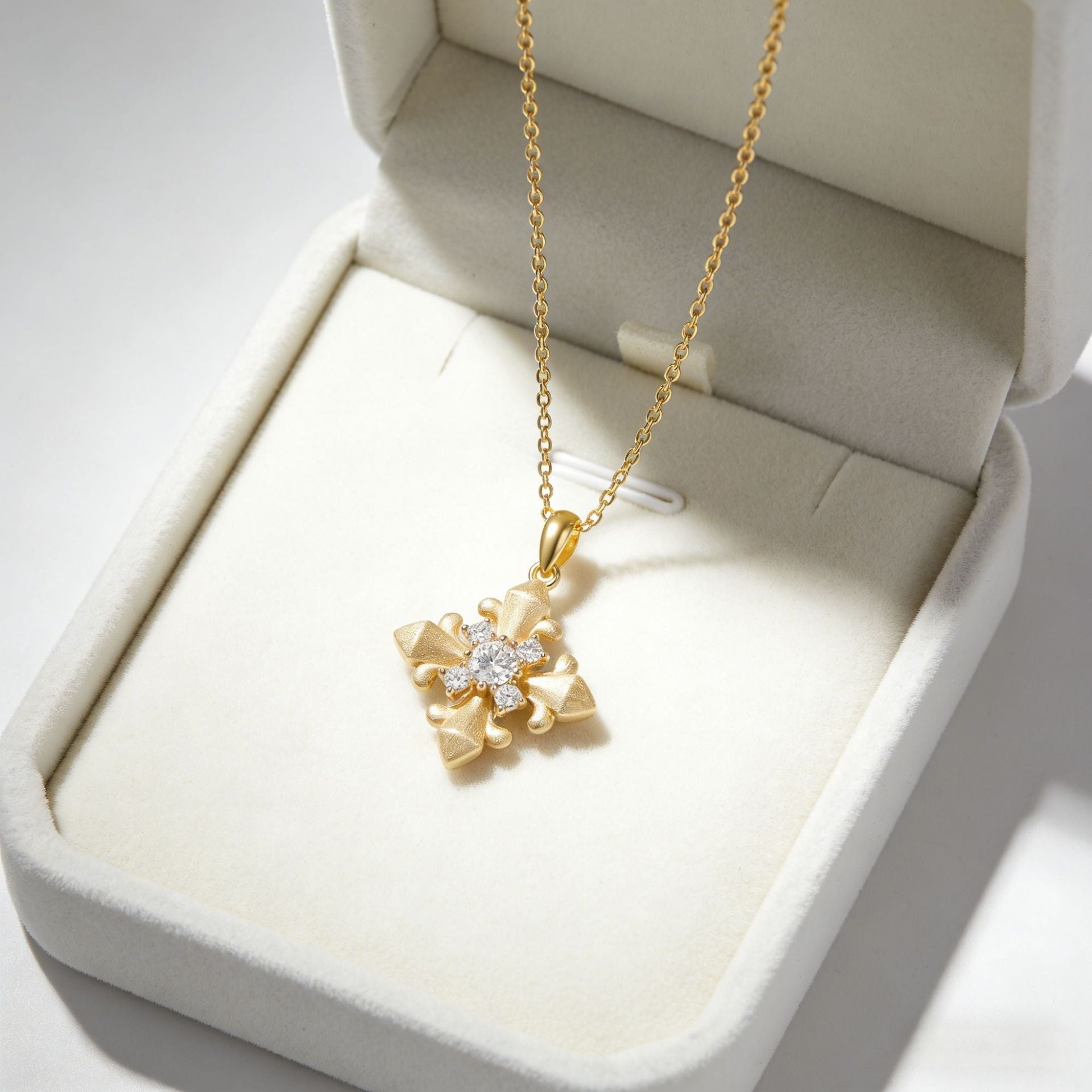 Minimalist Moissanite Necklace in 14K Gold Plated 925 Silver | Moisse & Silver Co. | #44 - Moisse & Silver Co.