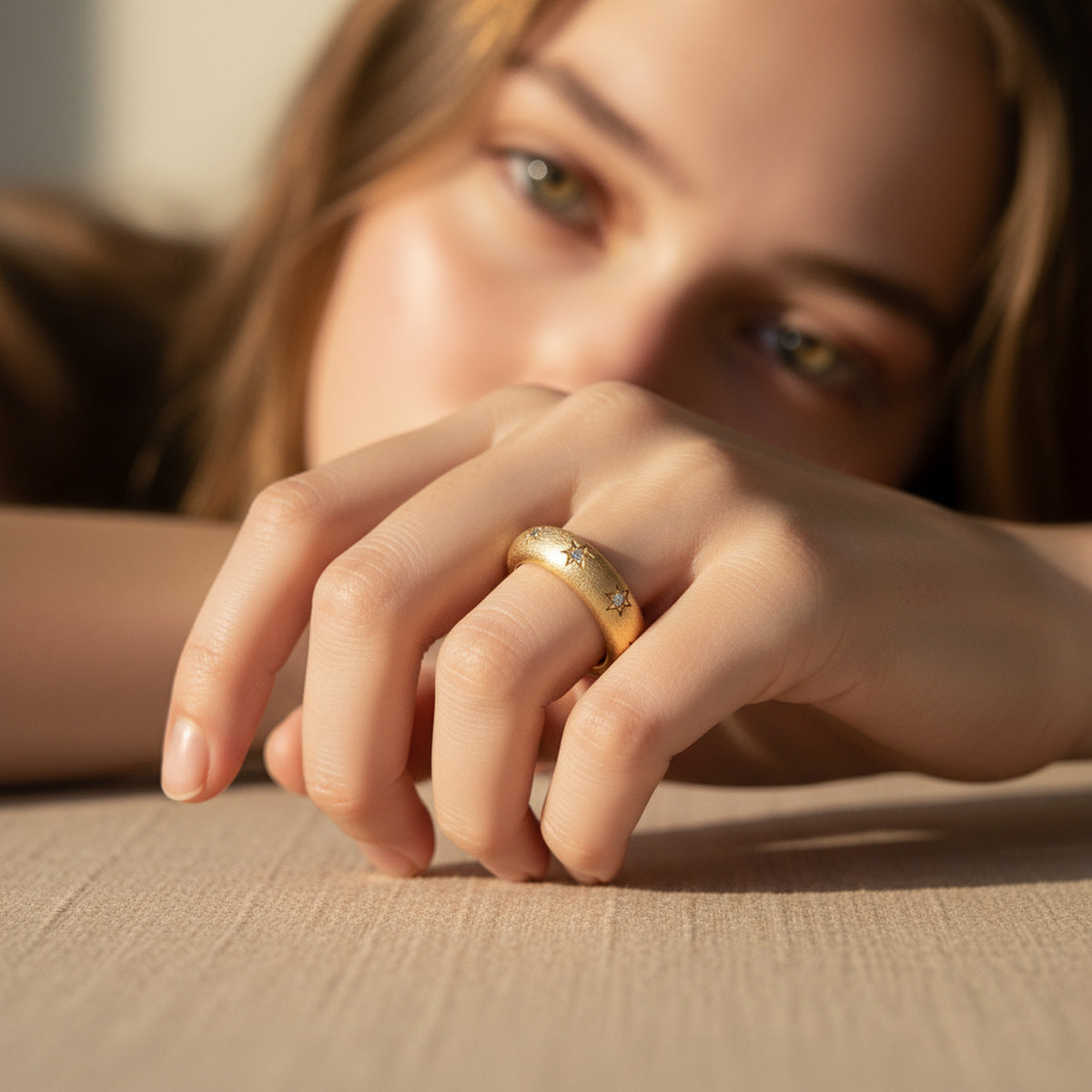 Italian Brushed Moissanite Bracelet in 14K Gold Plated 925 Silver | Moisse & Silver Co. | #69 - Moisse & Silver Co.