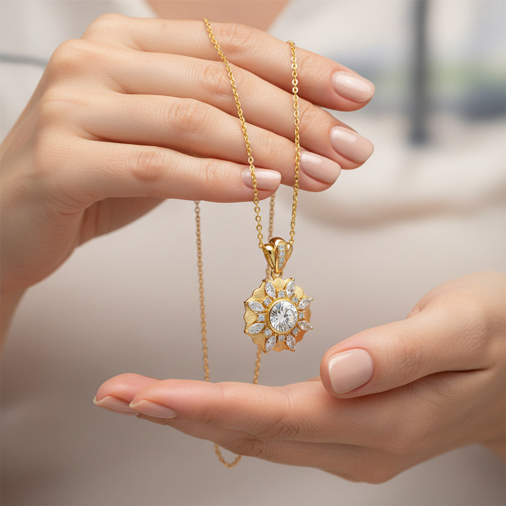 Italian Brushed Vintage Luxury Moissanite Earrings in 14K Gold Plated 925 Silver | Moisse & Silver Co. | #17 - Moisse & Silver Co.