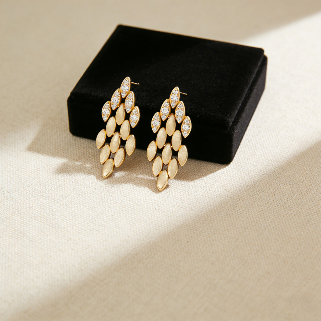 Vintage Moissanite Earrings - 925 Silver 14K Gold Plated #26 - Moisse & Silver Co.