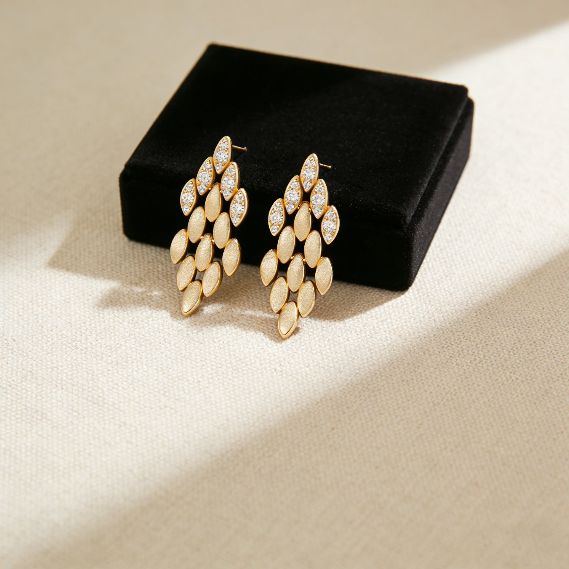 Vintage Moissanite Earrings - 925 Silver 14K Gold Plated #26 - Moisse & Silver Co.