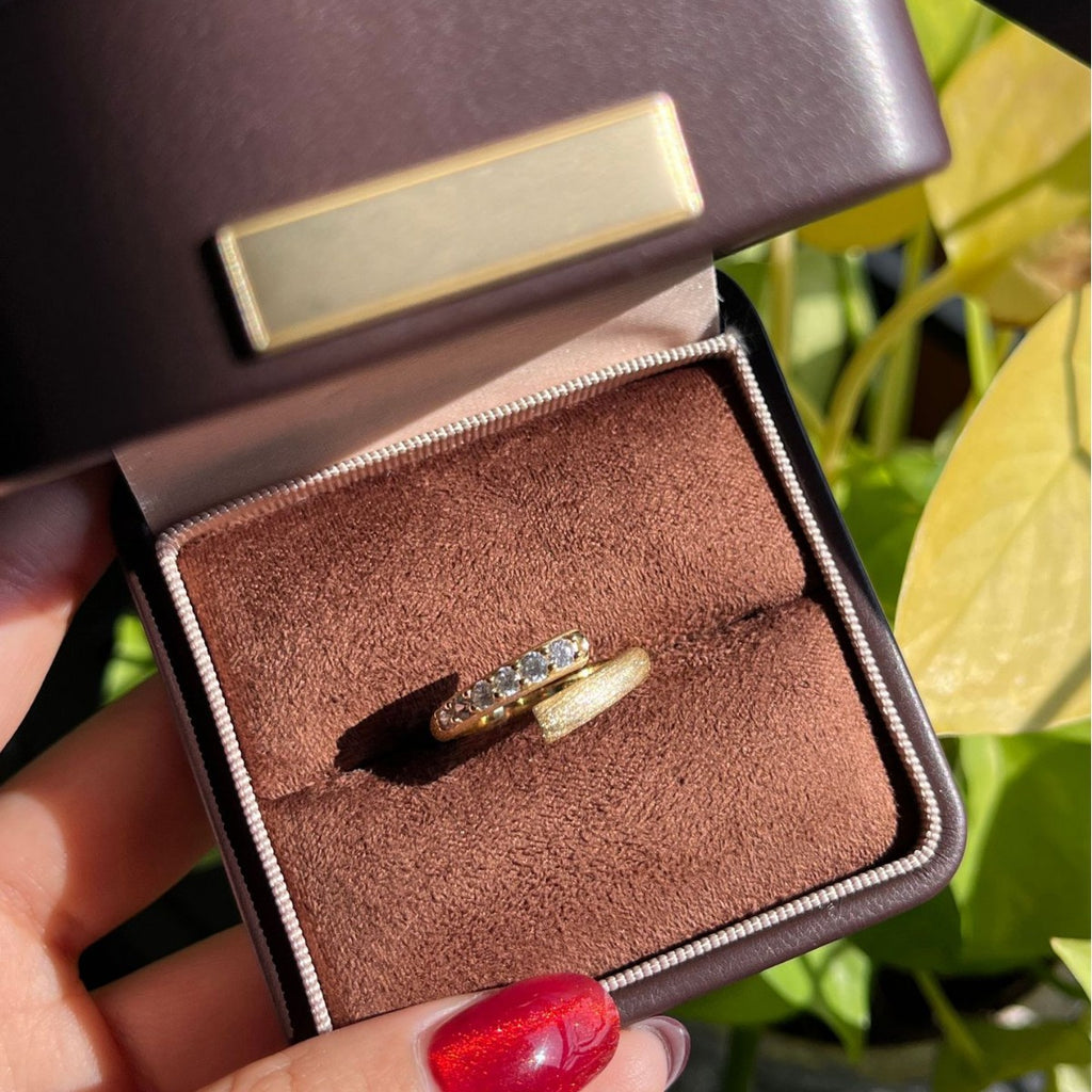 Italian Brushed Moissanite Necklace in 14K Gold Plated 925 Silver | Moisse & Silver Co. | #12 - Moisse & Silver Co.