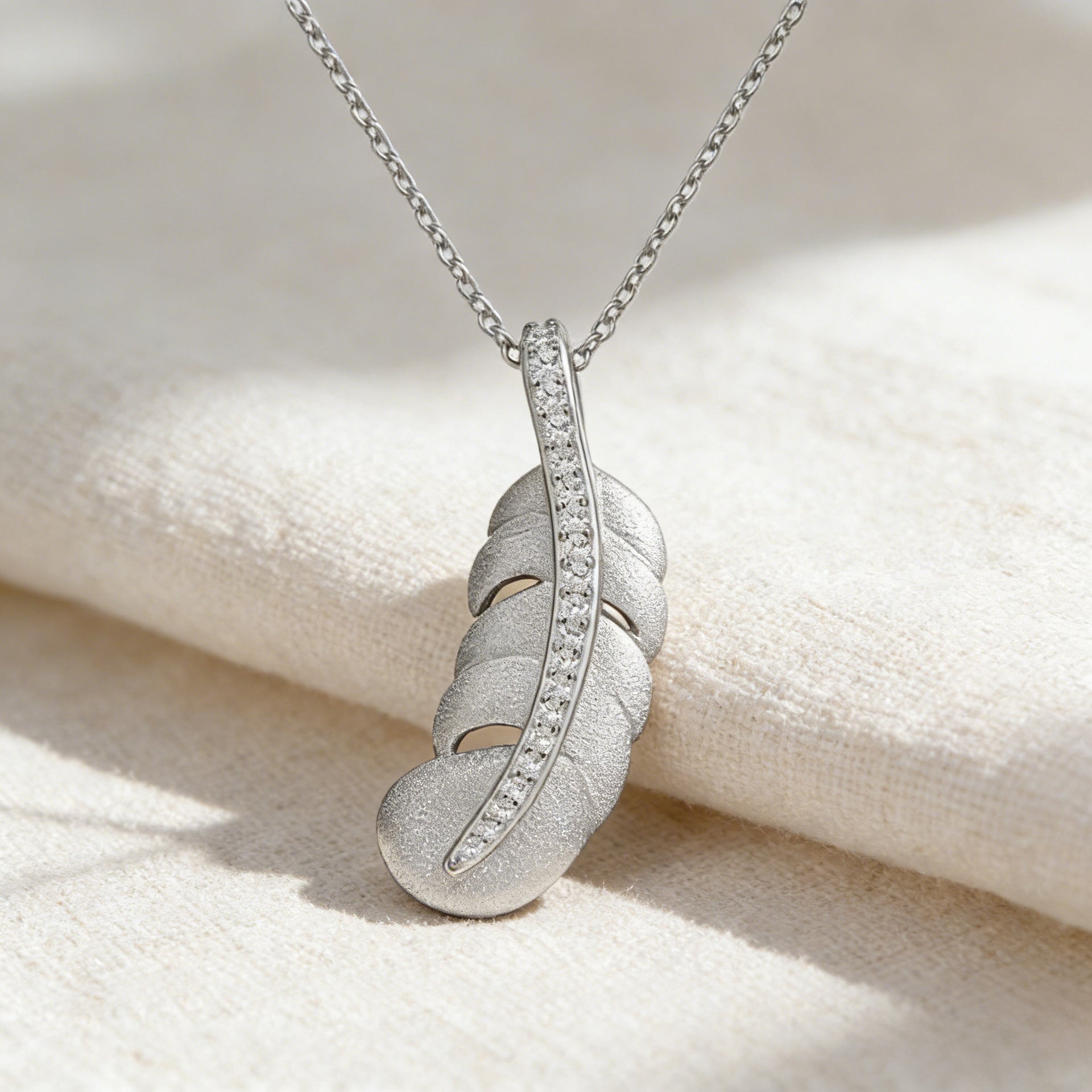 Italian Brushed Minimalist Luxury Moissanite Necklace in 14K Gold Plated 925 Silver | Moisse & Silver Co. | #135 - Moisse & Silver Co.