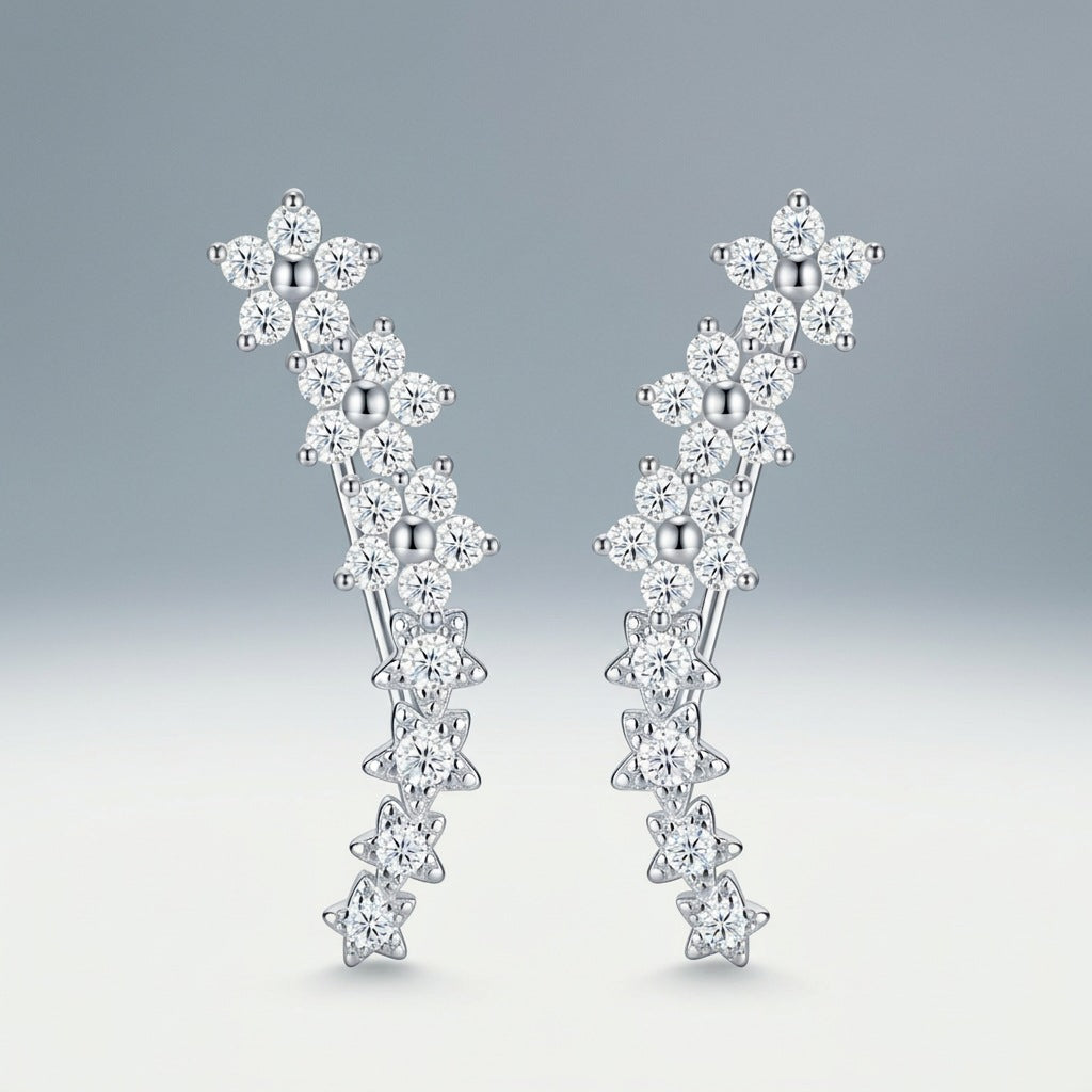 Chic 925 Sterling Silver Long Hook Earrings - Luxury Boutique Design - Moisse & Silver Co.