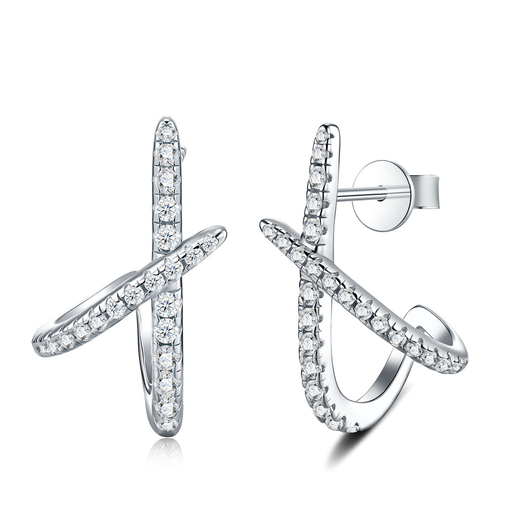 Bold Geometric Moissanite Stud Earrings - Creative S925 Luxury Jewelry - Moisse & Silver Co.