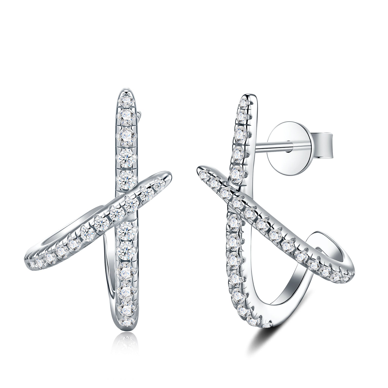 Bold Geometric Moissanite Stud Earrings - Creative S925 Luxury Jewelry - Moisse & Silver Co.