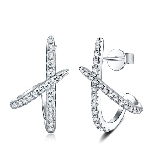 Bold Geometric Moissanite Stud Earrings - Creative S925 Luxury Jewelry - Moisse & Silver Co.