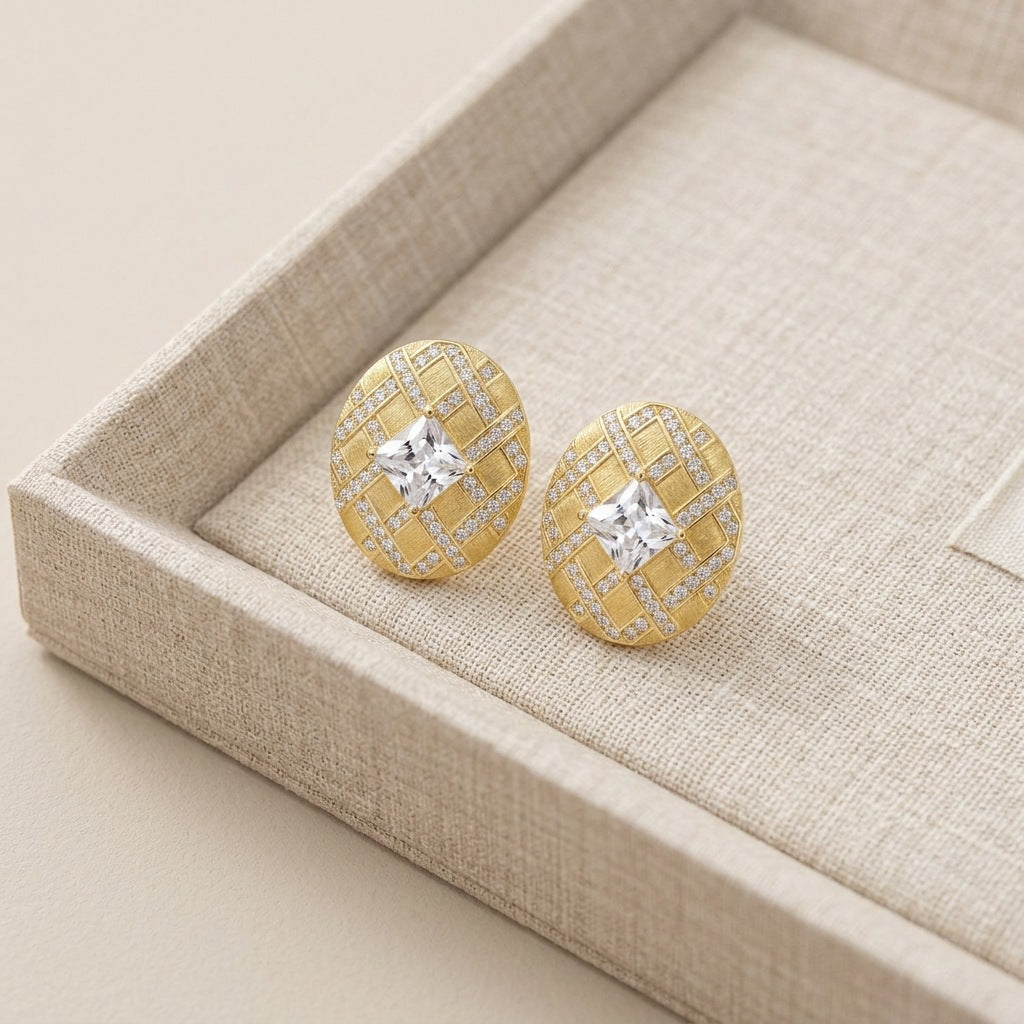 Italian Brushed Minimalist Radiant Cut Moissanite Ring in 14K Gold Plated 925 Silver | Moisse & Silver Co. | #53 - Moisse & Silver Co.