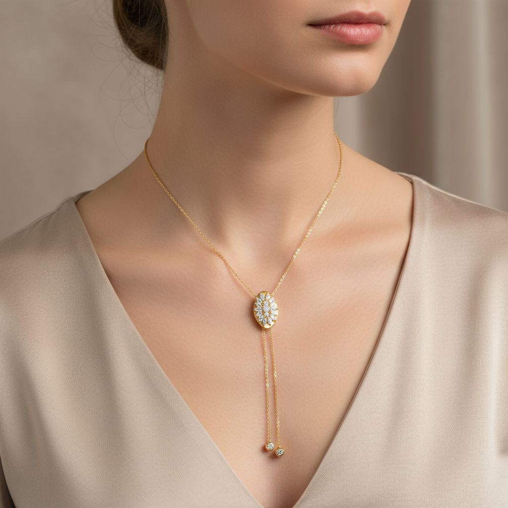 Minimalist Luxury Moissanite Necklace in 14K Gold Plated 925 Silver | Moisse & Silver Co. | #40 - Moisse & Silver Co.