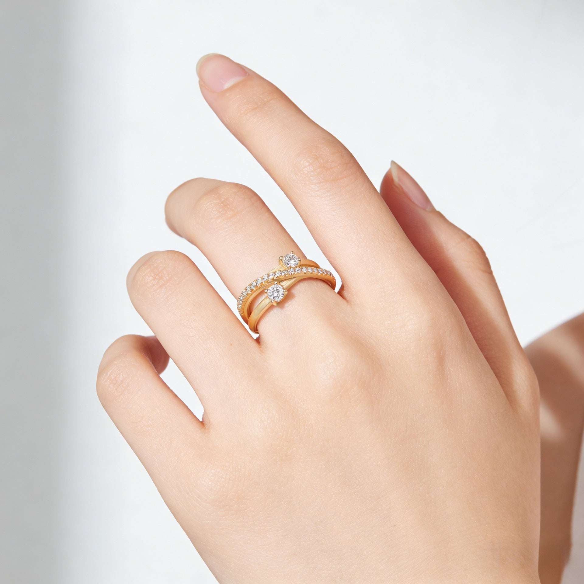 Italian Brushed Heart Moissanite Ring in 14K Gold Plated 925 Silver | Moisse & Silver Co. | #60 - Moisse & Silver Co.