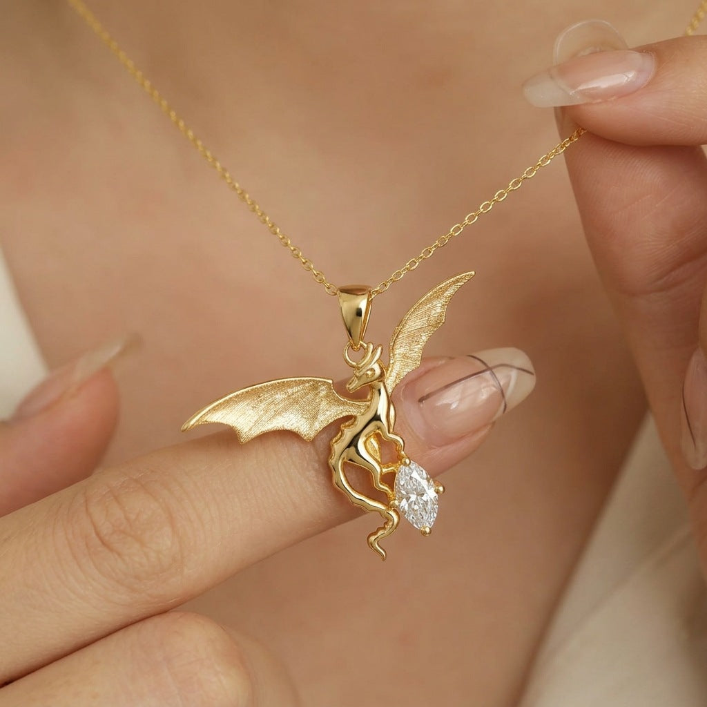 Italian Brushed Luxury Moissanite Necklace in 14K Gold Plated 925 Silver | Moisse & Silver Co. | #93 - Moisse & Silver Co.