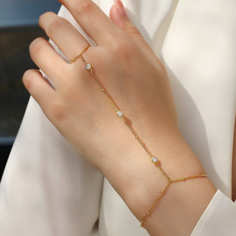 INS Gold Moissanite Bracelet - 925 Silver 18K Gold Plated - Moisse & Silver Co.