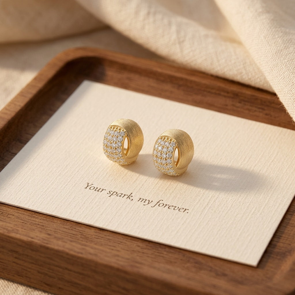 Italian Brushed Luxury Moissanite Ring in 14K Gold Plated 925 Silver | Moisse & Silver Co. | #88 - Moisse & Silver Co.