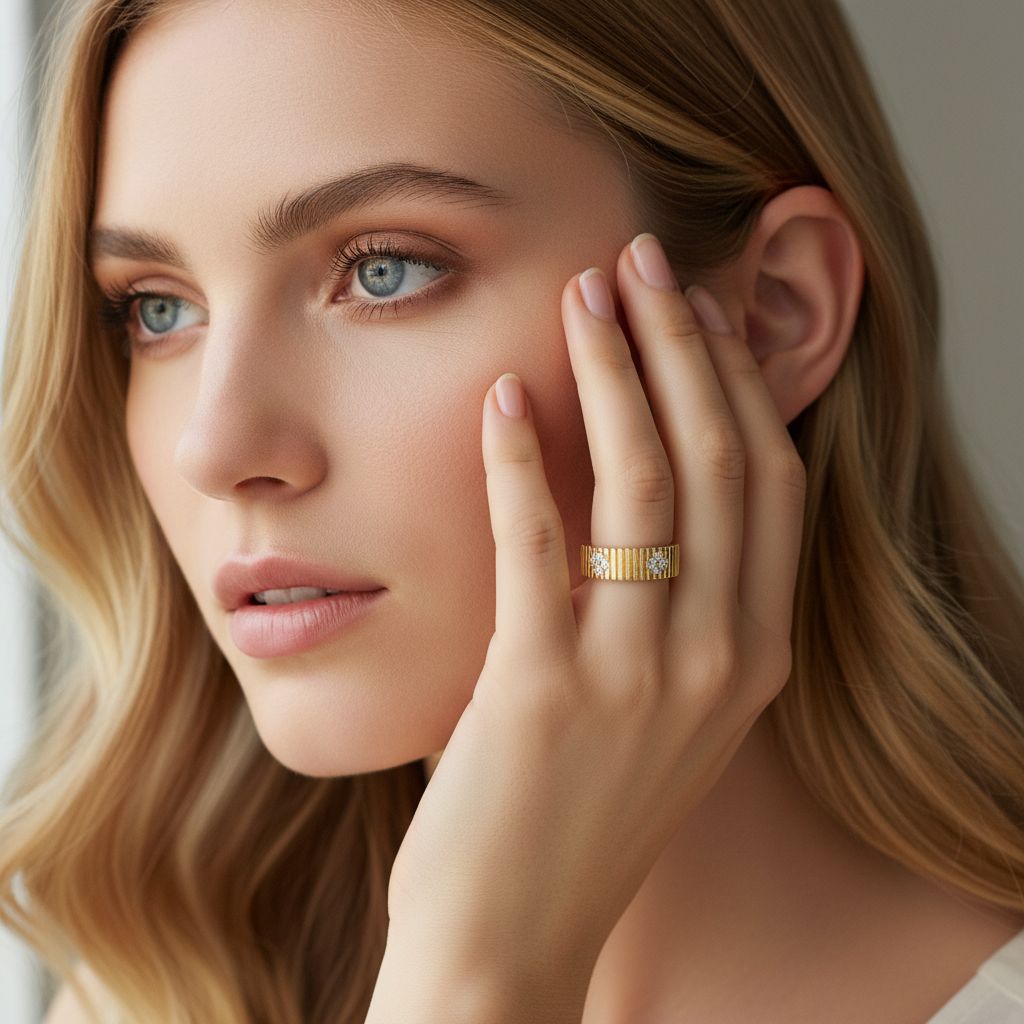 Italian Brushed Luxury Radiant Cut Moissanite Ring in 14K Gold Plated 925 Silver | Moisse & Silver Co. | #63 - Moisse & Silver Co.