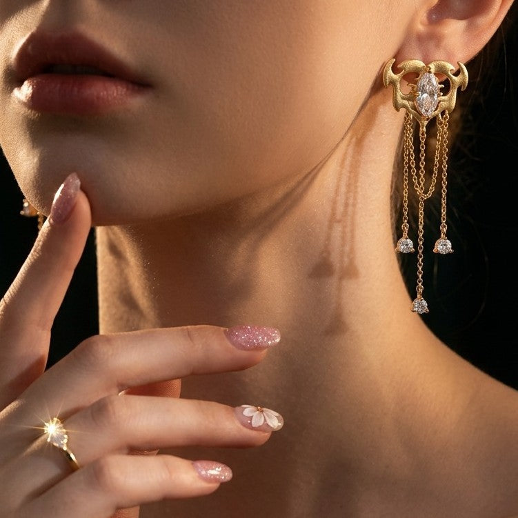 Italian Brushed Luxury Moissanite Earrings - 14K Gold Plated 925 Sterling Silver | MS-G101 in 14K Gold Plated 925 Silver | Moisse & Silver Co. - Moisse & Silver Co.