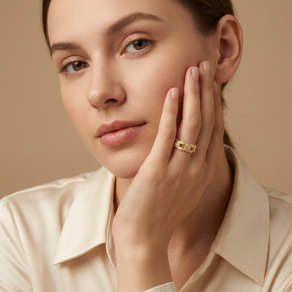Italian Brushed Minimalist Luxury Pear Cut Moissanite Bracelet in 14K Gold Plated 925 Silver | Moisse & Silver Co. | #34 - Moisse & Silver Co.