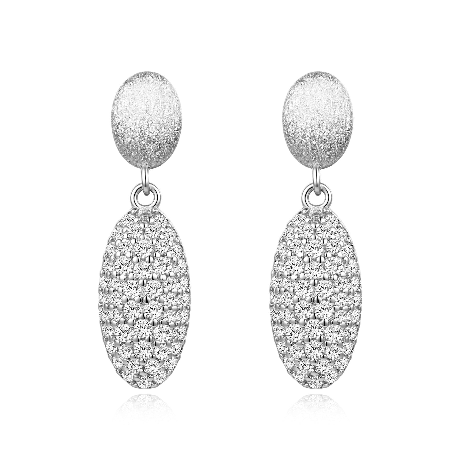Moissanite Rigato Brushed 925 Sterling Silver 18K Gold Vermeil Earrings | Vintage Luxury