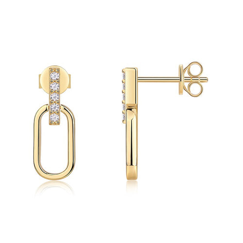 INS Gold Moissanite Earrings - 925 Silver 18K Gold Plated #5 - Moisse & Silver Co.