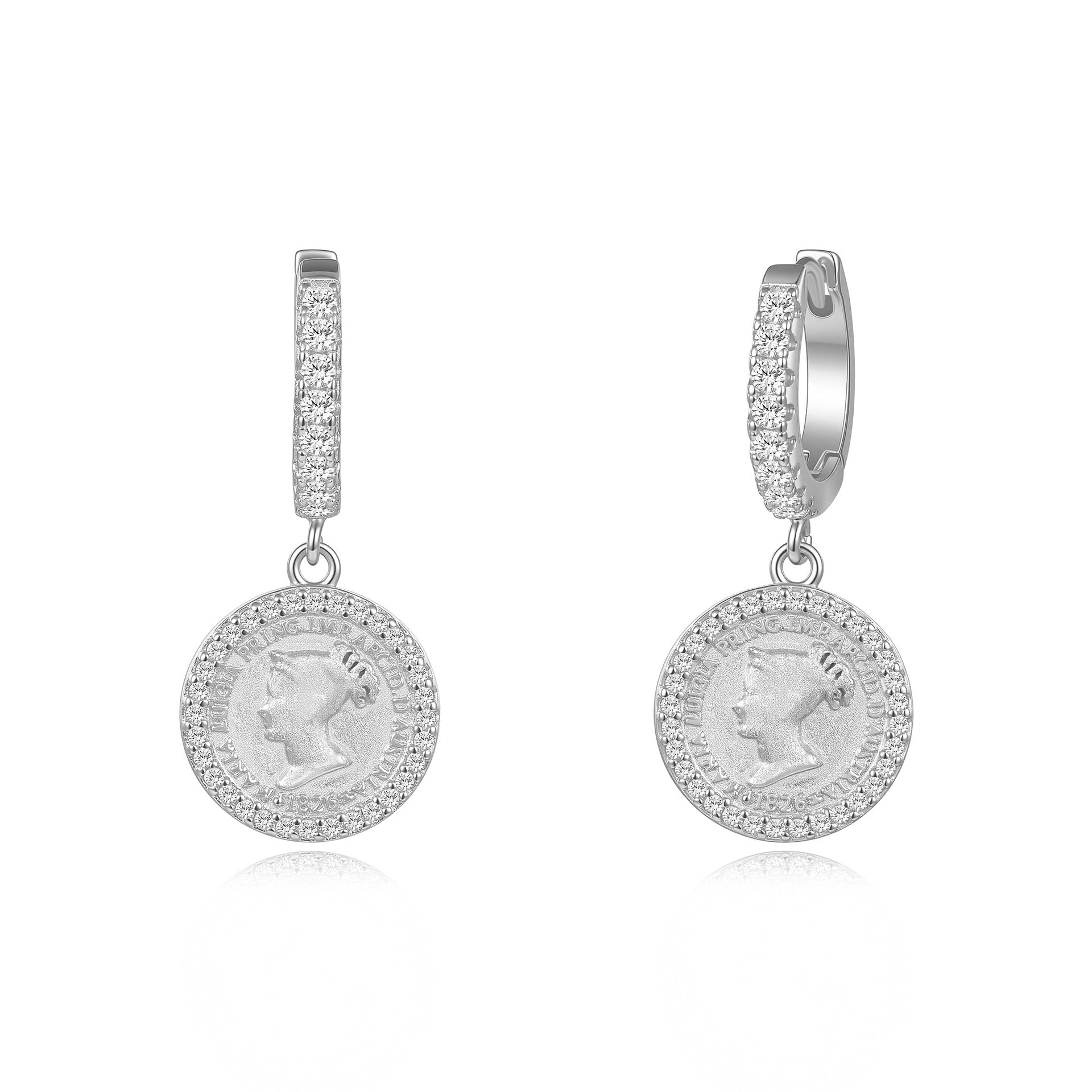 Italian Brushed Luxury Moissanite Earrings - 14K Gold Plated 925 Sterling Silver | MS-G124 in 14K Gold Plated 925 Silver | Moisse & Silver Co. - Moisse & Silver Co.