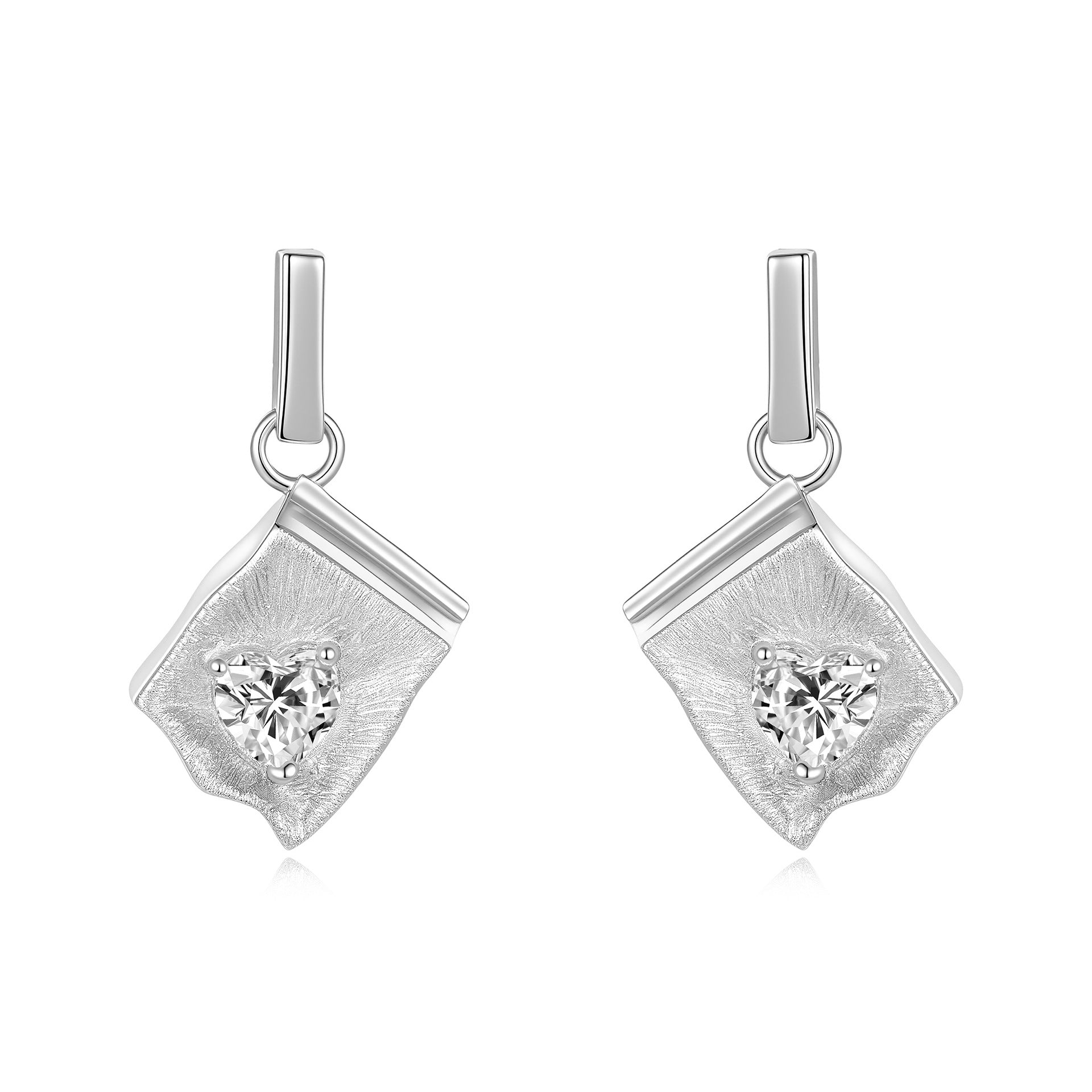 Italian Brushed Pear Cut Moissanite Necklace in 14K Gold Plated 925 Silver | Moisse & Silver Co. | #83 - Moisse & Silver Co.