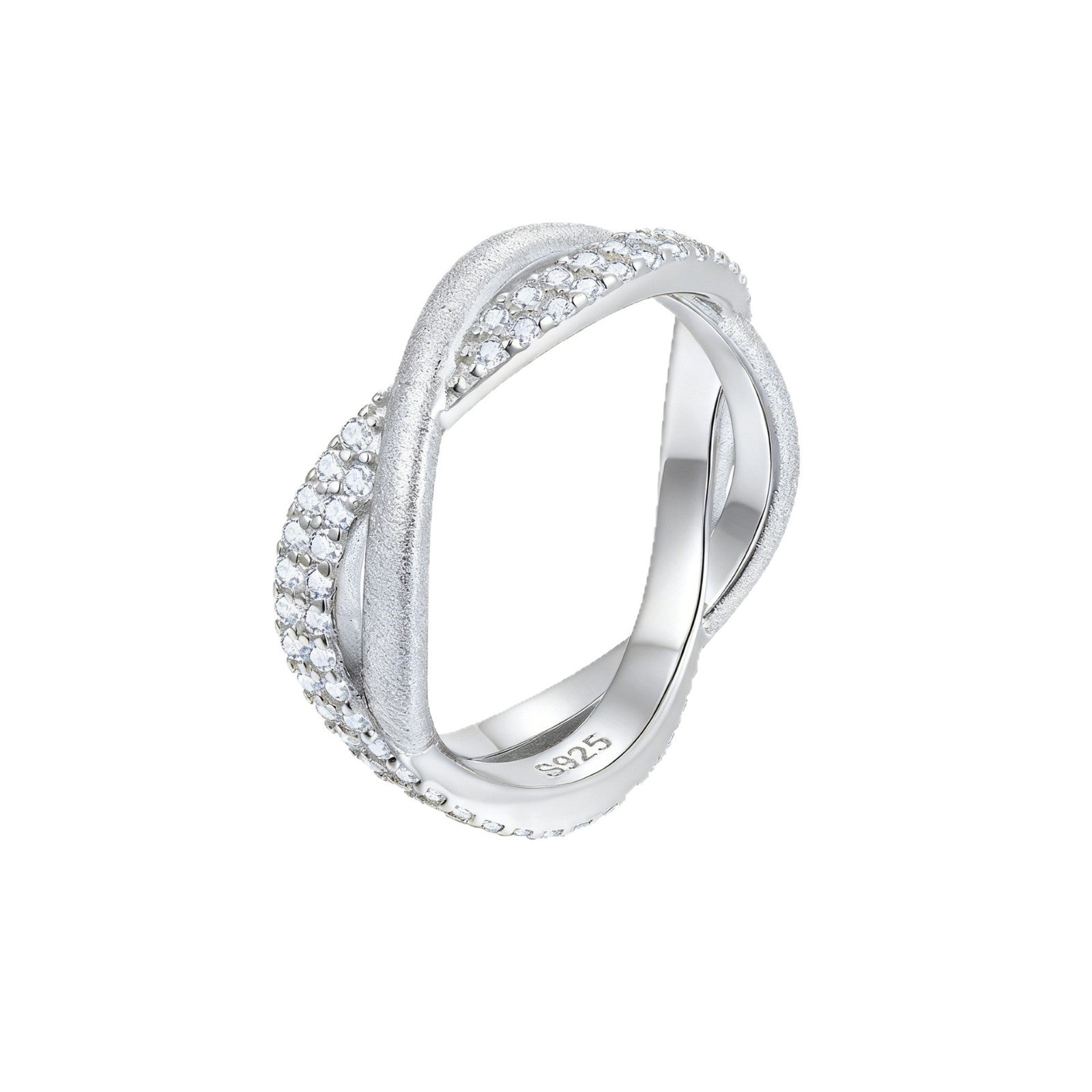 Italian Brushed Moissanite Ring in 14K Gold Plated 925 Silver | Moisse & Silver Co. | #14 - Moisse & Silver Co.