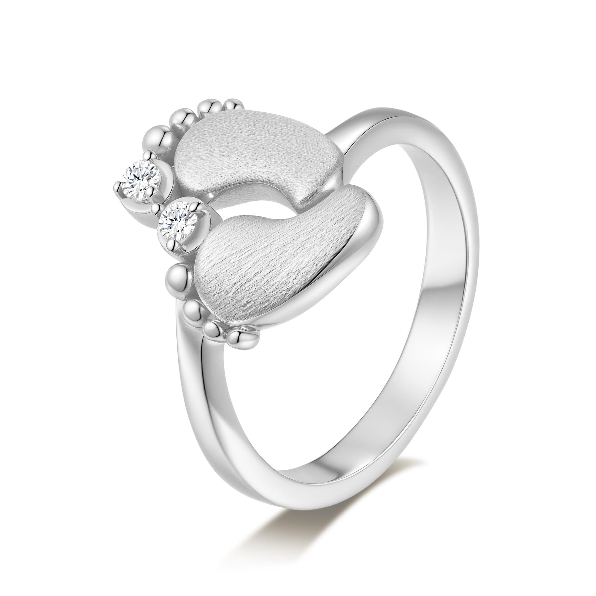 Italian Brushed Minimalist Moissanite Ring in 14K Gold Plated 925 Silver | Moisse & Silver Co. | #61 - Moisse & Silver Co.