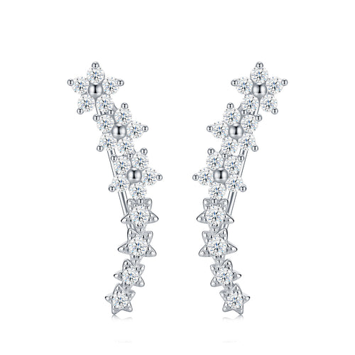 Chic 925 Sterling Silver Long Hook Earrings - Luxury Boutique Design - Moisse & Silver Co.