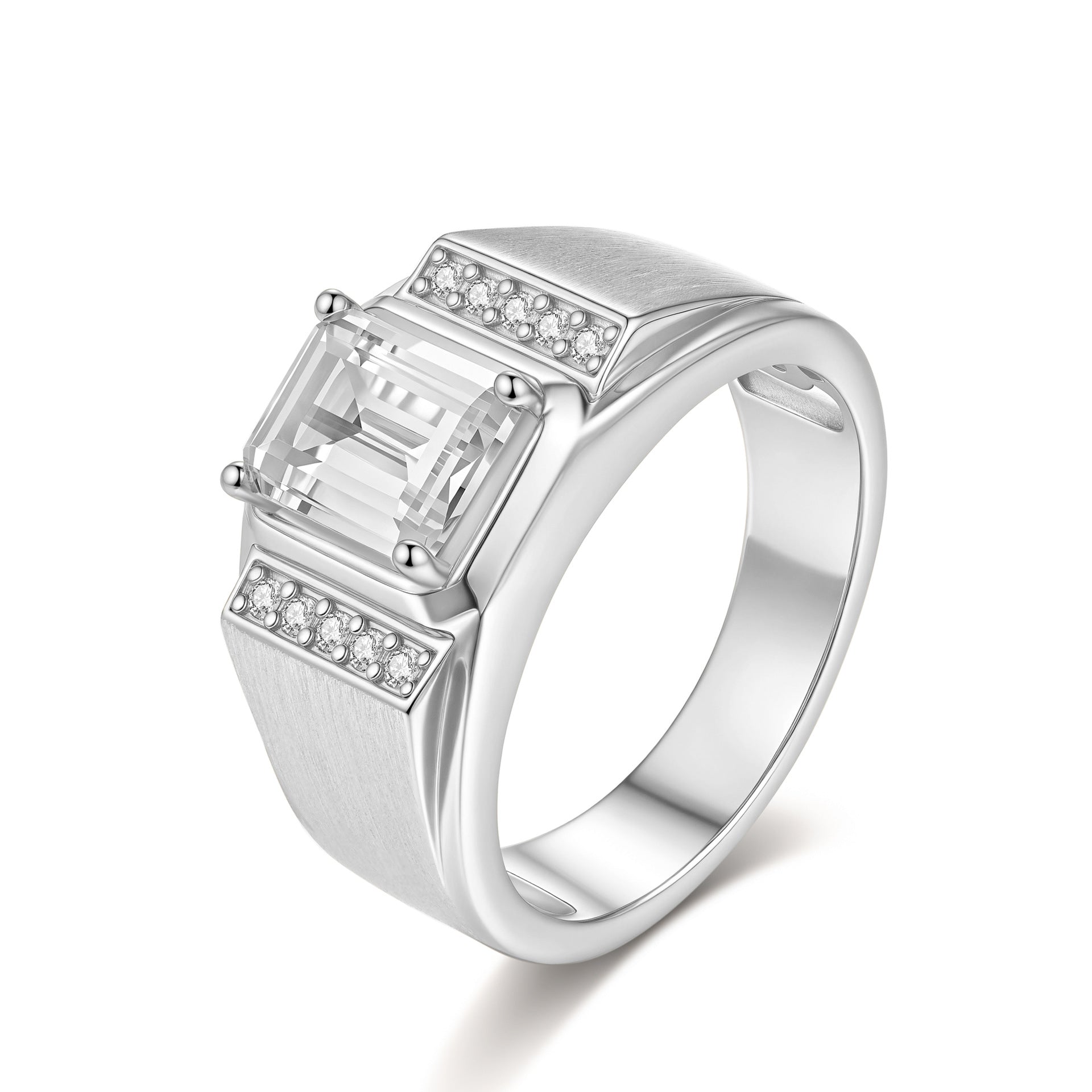 Octagon 3ct Moissanite Men's Statement Ring in 14K Gold Plated 925 Silver | Moisse & Silver Co. - Moisse & Silver Co.
