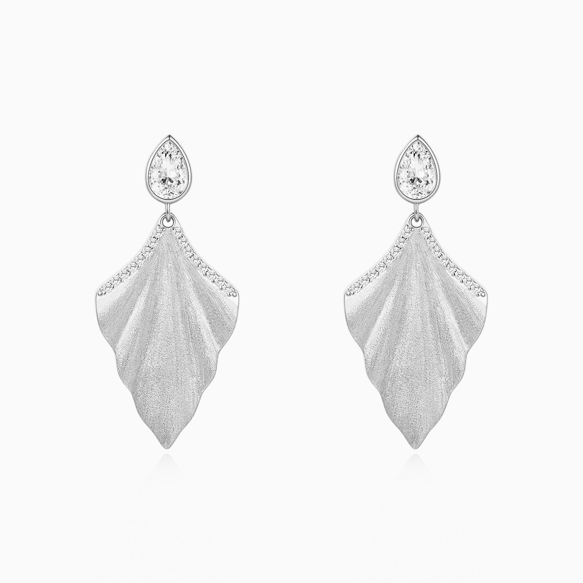 Italian Brushed Vintage Minimalist Luxury Moissanite Earrings - 14K Gold Plated 925 Sterling Silver | MS-G128 in 14K Gold Plated 925 Silver | Moisse & Silver Co. - Moisse & Silver Co.
