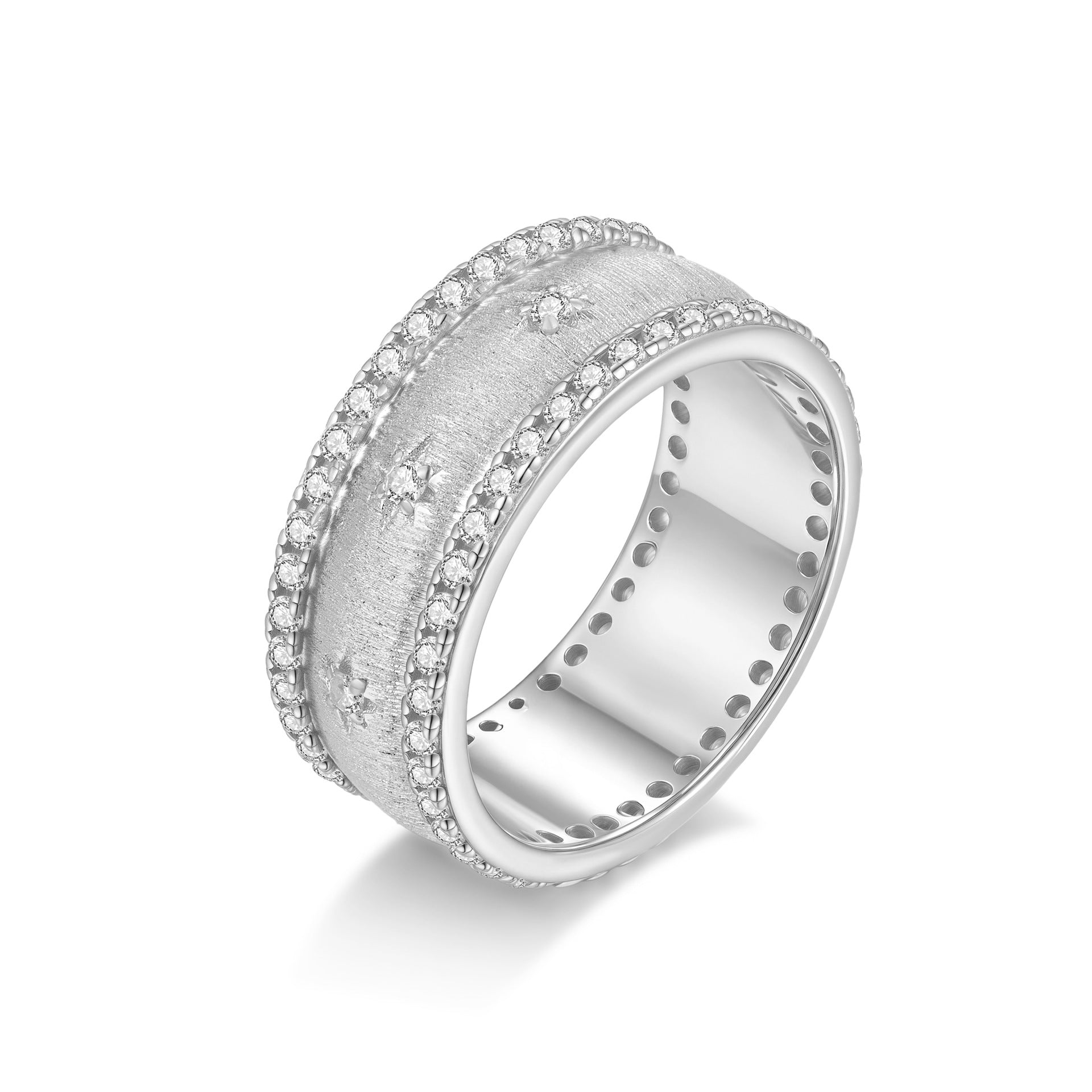 Wide Band Royal Vintage Moissanite Ring in 14K Gold Plated 925 Silver | Moisse & Silver Co. - Moisse & Silver Co.