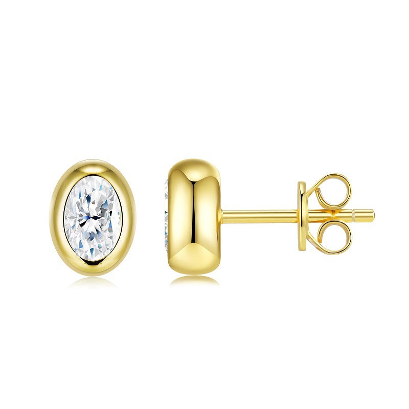 INS Gold Moissanite Earrings - 925 Silver 18K Gold Plated - Moisse & Silver Co.