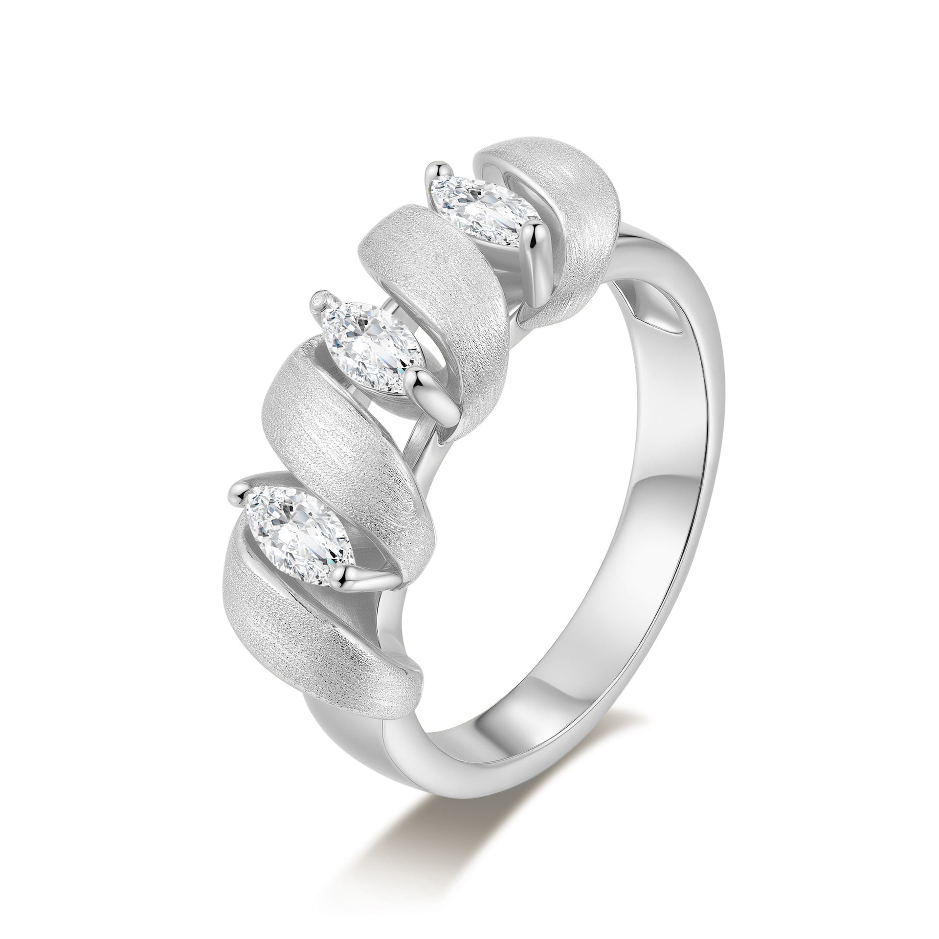 Italian Brushed Vintage Luxury Moissanite Ring in 14K Gold Plated 925 Silver | Moisse & Silver Co. | #67 - Moisse & Silver Co.