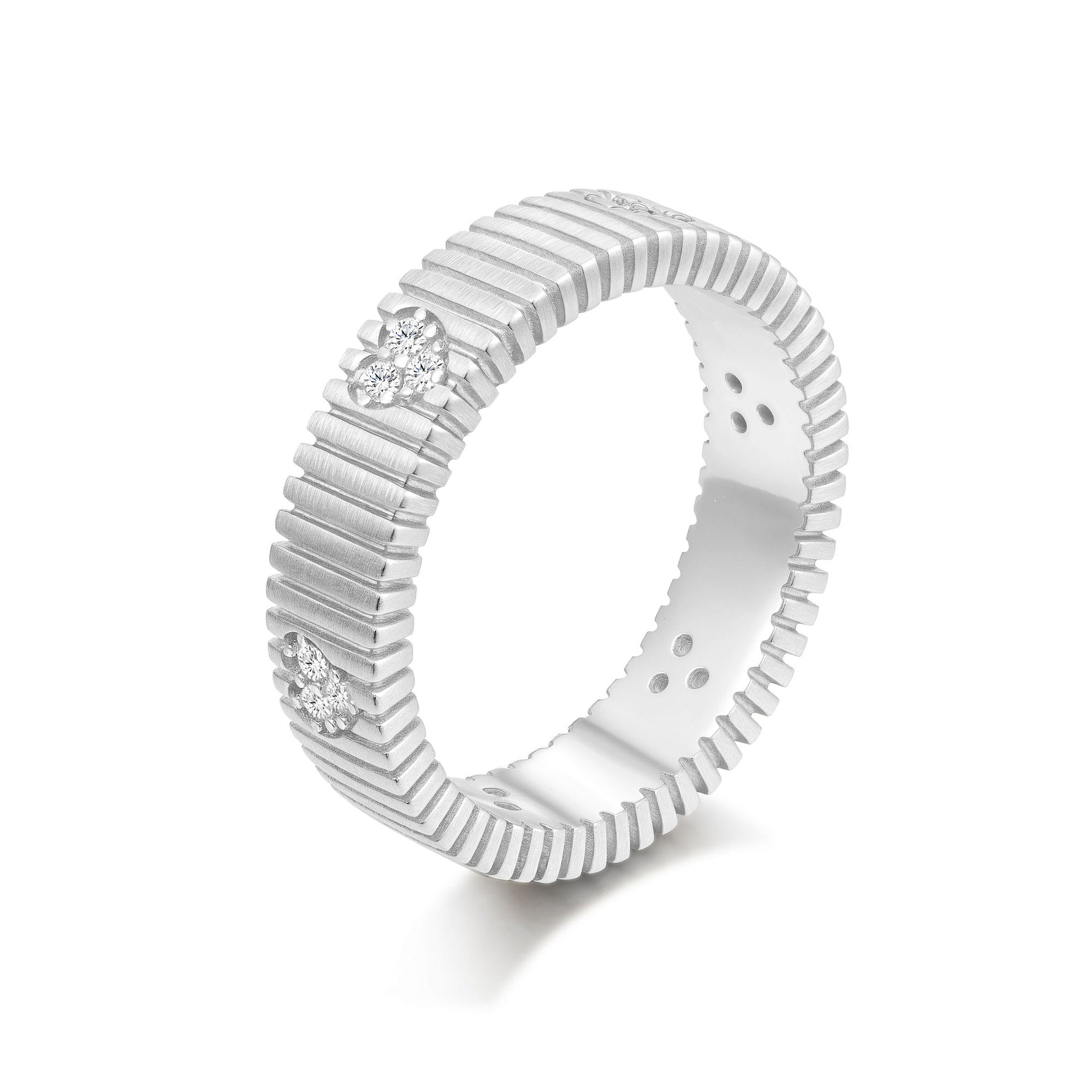 Italian Brushed Luxury Radiant Cut Moissanite Ring in 14K Gold Plated 925 Silver | Moisse & Silver Co. | #63 - Moisse & Silver Co.